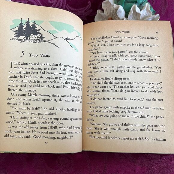 1955 Vintage Book: Heidi by Johanna Spyri. Illustrated by Janet Smalley - Picture 6 of 11